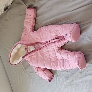 Pink fluffy snowsuit